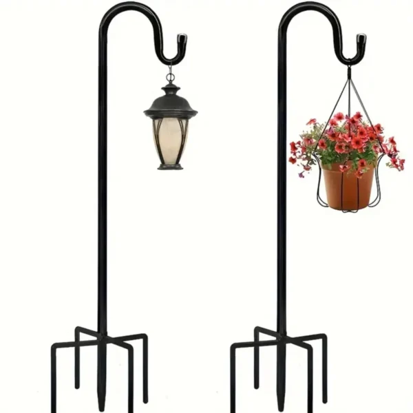 1pc Shepherd Hook, Thick Adjustable Rust Resistant Shepards Hook For Outdoor Solar Lights, Lanterns, Flower Basket, Bird Feeder