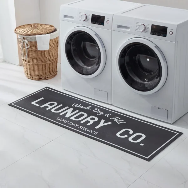 20 X 59 Laundry Indoor Runner Rug, Black